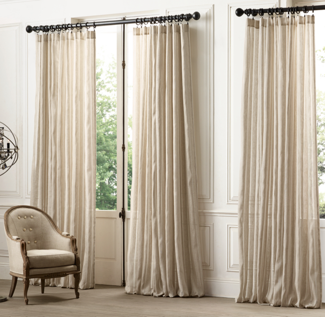 Tonal Sheer Stripe Drapery Restoration Hardware