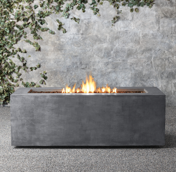 Mendocino Propane Rectangle Fire Table - Tall