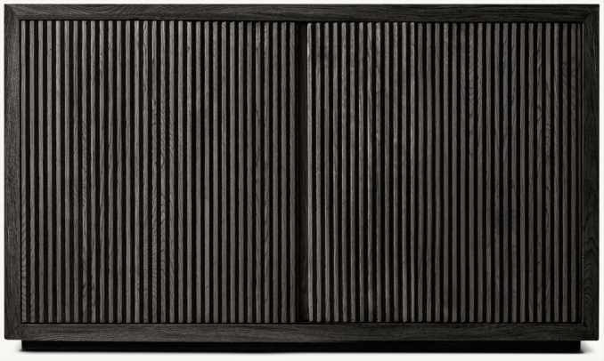 Reclaimed Oak Reeded Double-door Media Console