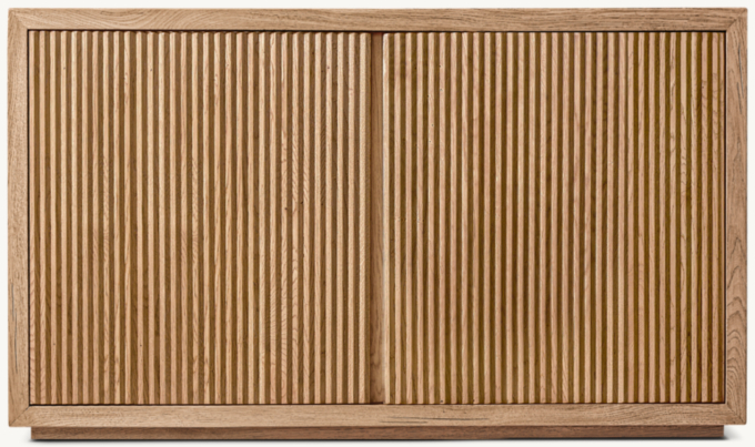 Reclaimed Oak Reeded Double-door Media Console
