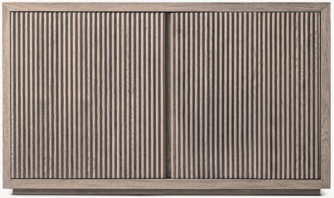 Reclaimed Oak Reeded Media Console