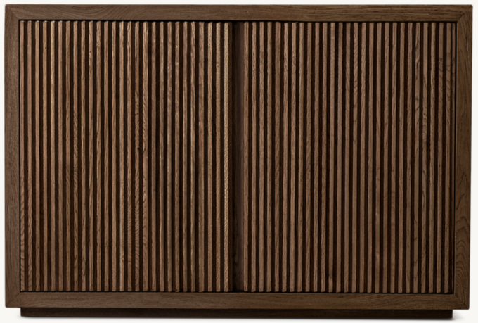 Reclaimed Oak Reeded Double-door Sideboard