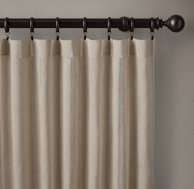 Belgian Tonal Sheer Stripe Drapery Rod Pocket
