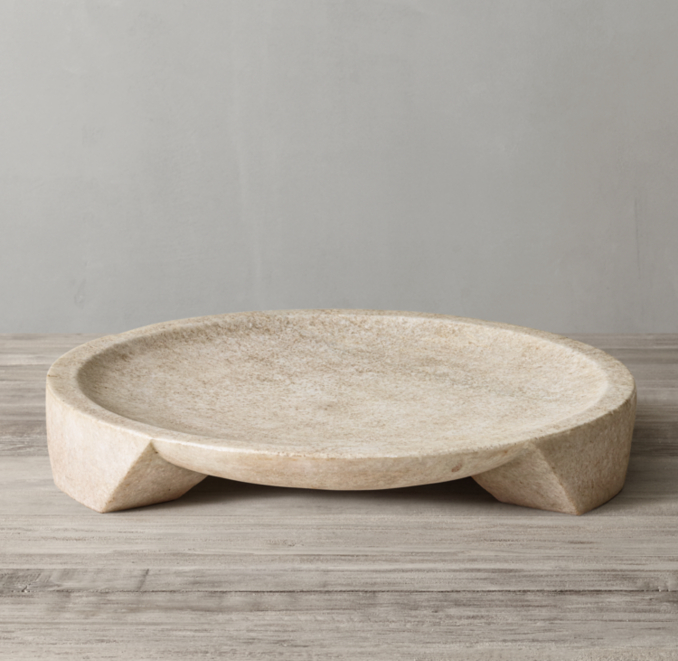 Handcrafted Marble Footed Mortar