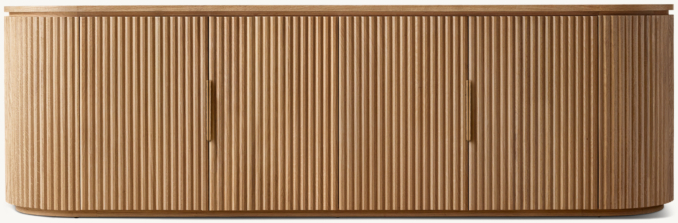 Front view of Byron 4-Door Low Media Console 