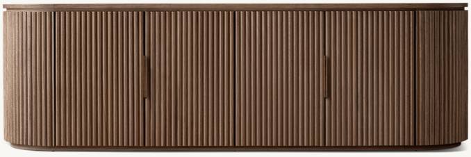 Front view of Byron 4-Door Low Media Console 