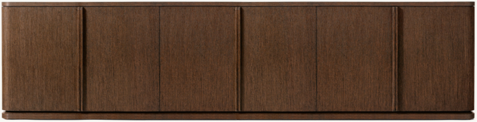 Front view of Ligné 6-Door Low Media Console 