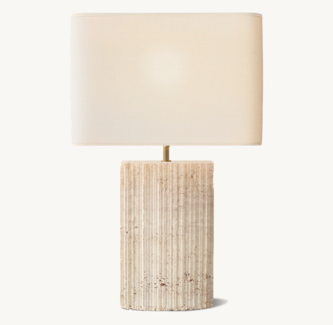 Tallado Classico Travertine Convex Accent Lamp