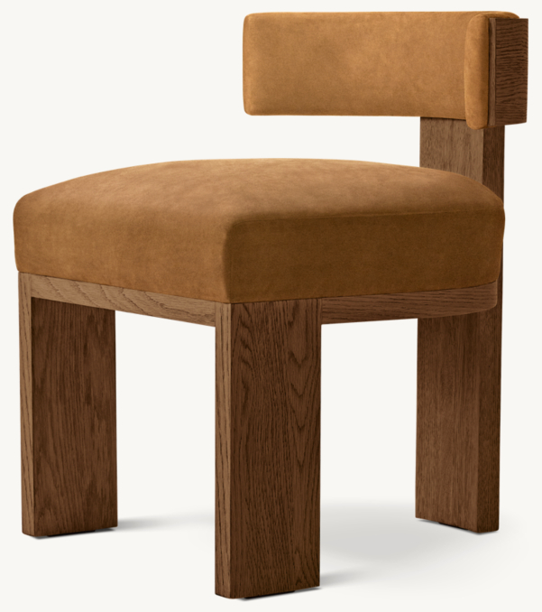 Three Quarter view of Elgin Leather Dining Side Chair 