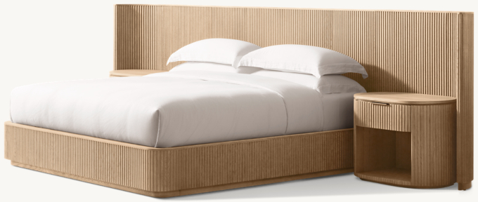 Byron Extended Shelter Bed with Open Nightstands