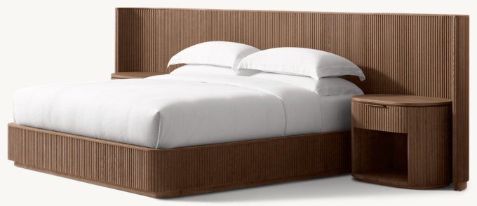 Byron Extended Shelter Bed with Open Nightstands