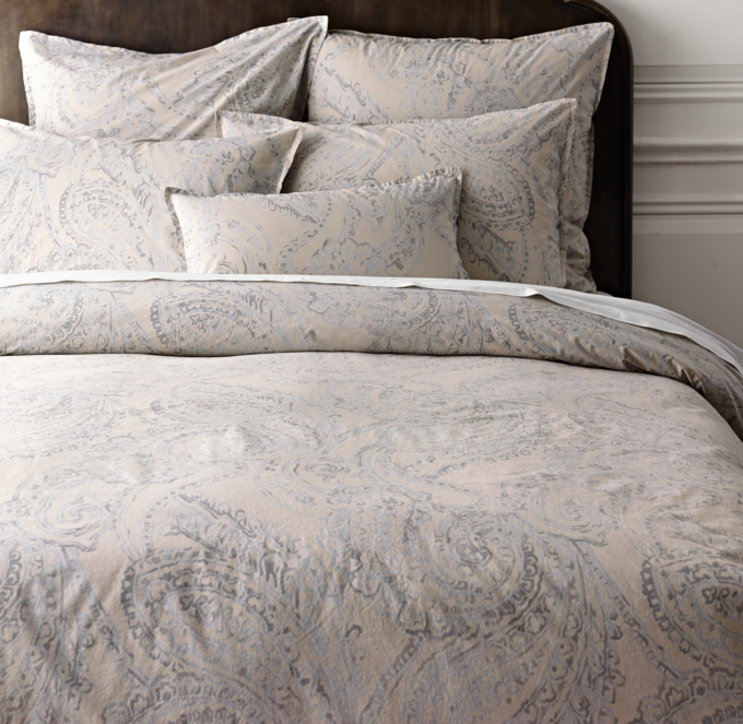 Garment Dyed Percale Paisley Duvet Cover