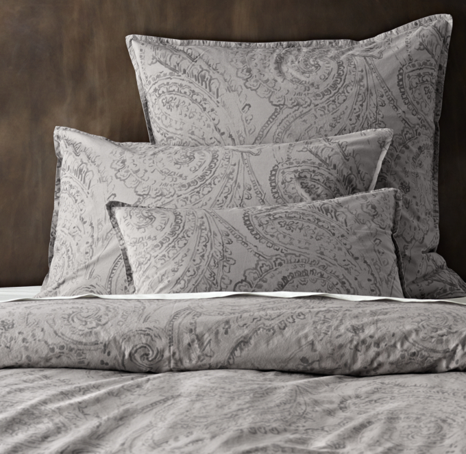 Garment-Dyed Percale Paisley Sham