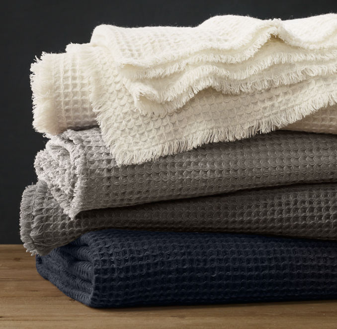 LinenWool Waffle Weave Oversized Bed Throw