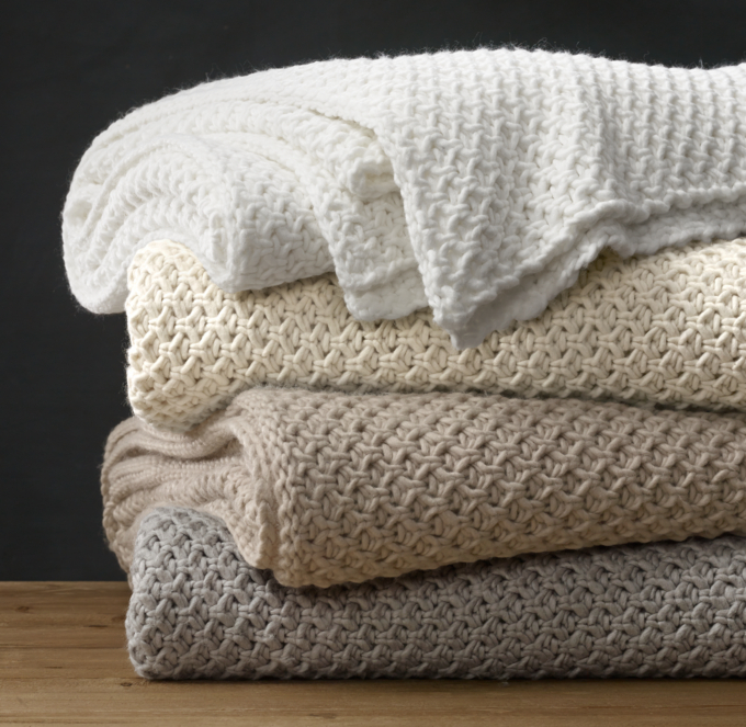 Textural Knit Oversized Bed Throw