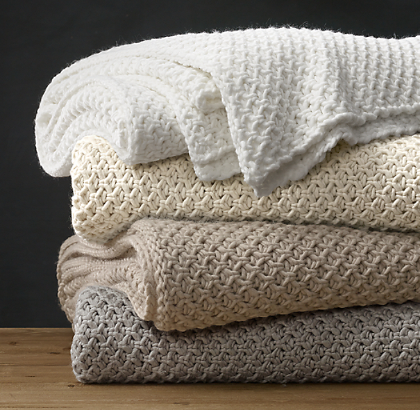 Textural Knit Oversized Bed Throw