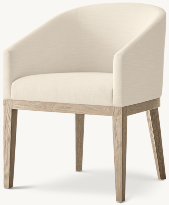 Morgan Barrelback Slope Arm Fabric Dining Armchair