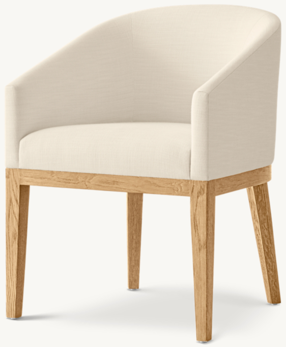 Morgan Barrelback Slope Arm Fabric Dining Armchair