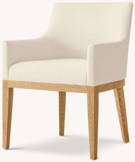 Morgan Curved-Back Track Arm Fabric Dining Armchair