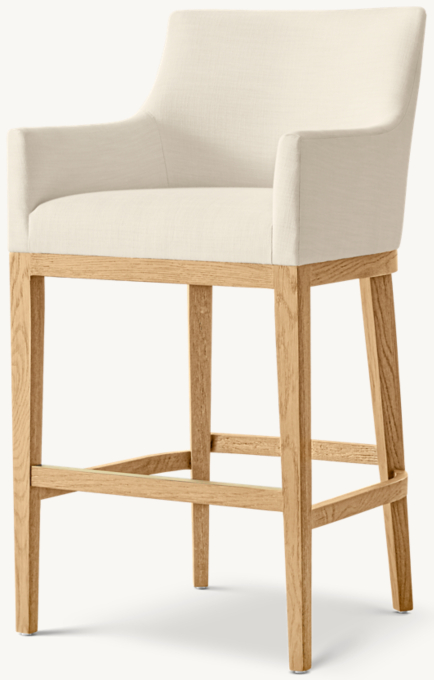 Morgan Curved-Back Track Arm Fabric Bar & Counter Stool