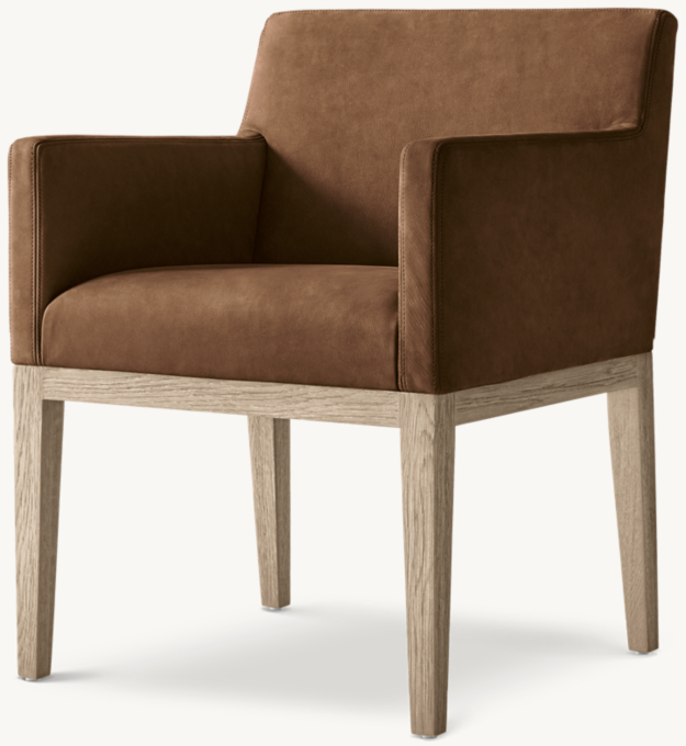 Morgan Track Arm Leather Dining Armchair
