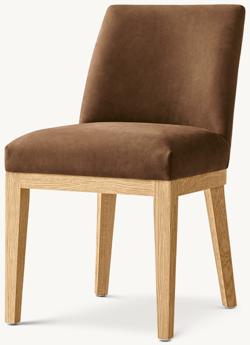 Morgan Curved-Back Leather Dining Side Chair