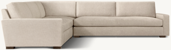 Maxwell Left-Arm Bench-Seat L-Sectional With Modular Corner