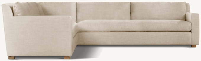 Belgian Track Arm Left-Arm Bench-Seat L-Sectional With Modular Corner