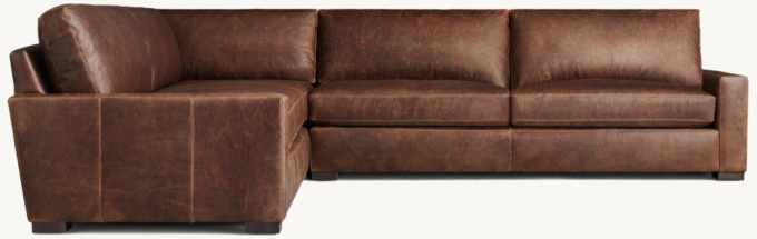 Maxwell Leather Left-Arm L-Sectional With Modular Corner