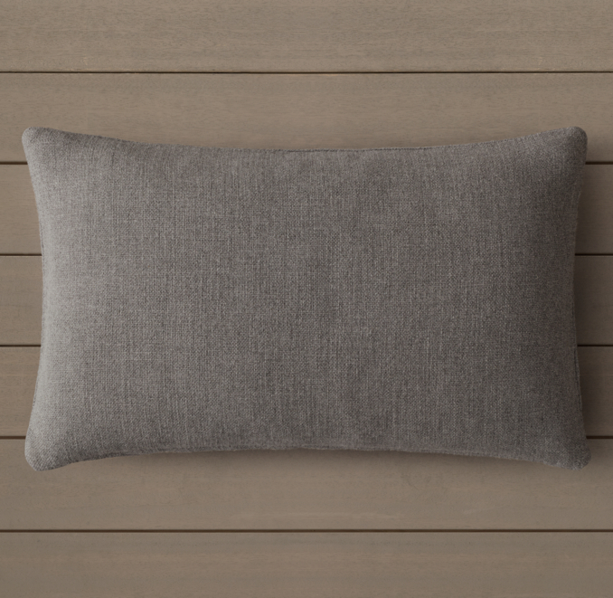 Custom Perennials® Performance Textured Linen Solid KnifeEdge Lumbar