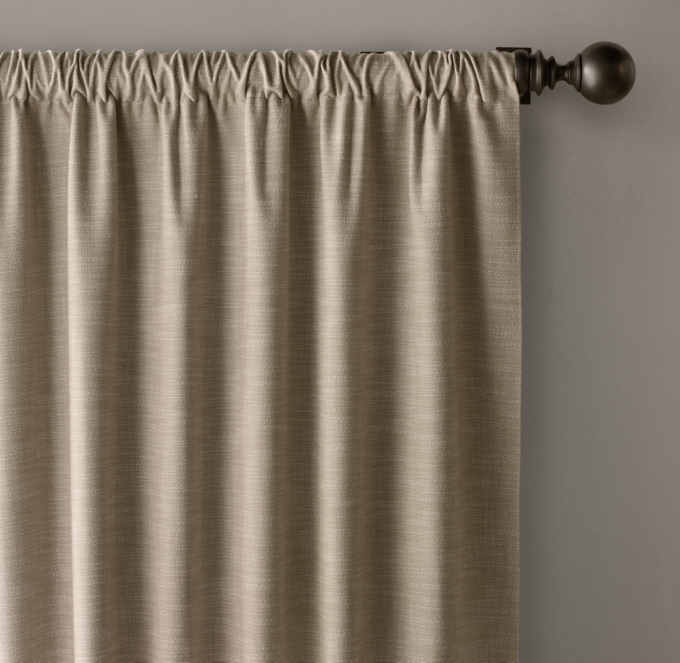 Textured Linen Weave Rod-Pocket Drapery | RH