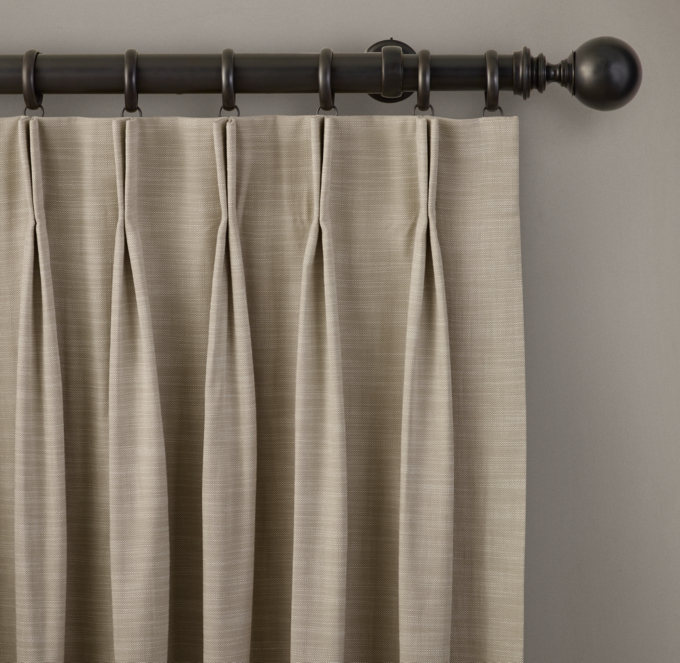 Custom Perennials® Classic Linen 2-Fold French-Pleat Drapery