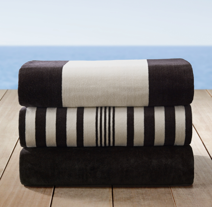 Portofino Beach Towel Collection Black