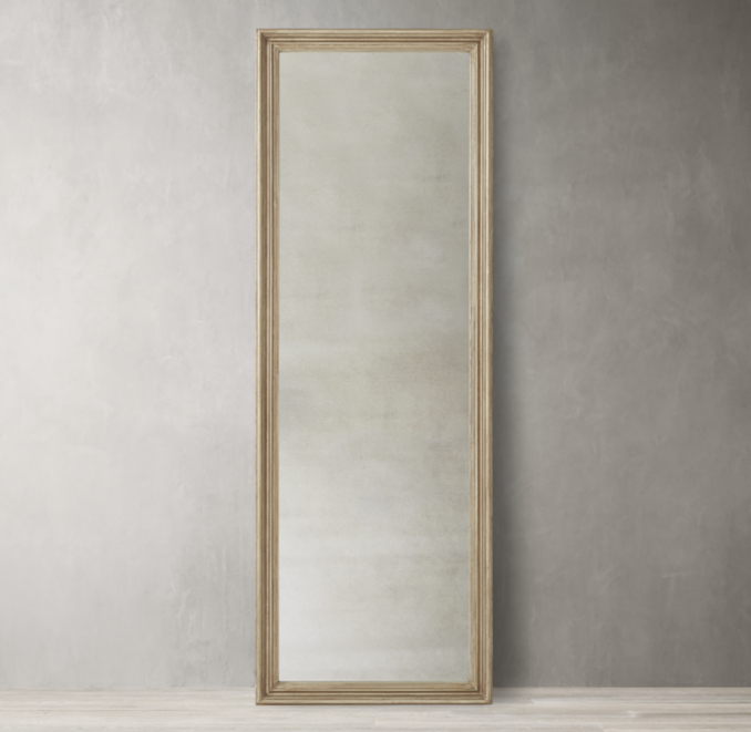 BAROQUE GILT ANTIQUED GLASS FLOOR MIRROR