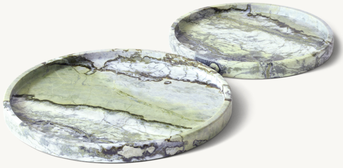 Round Jade Green Marble Tray