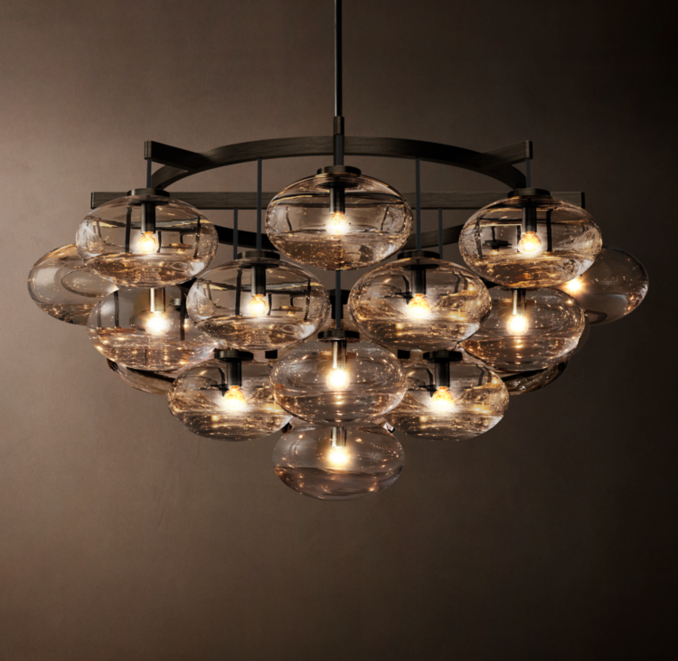 48" chandelier shown in Bronze.