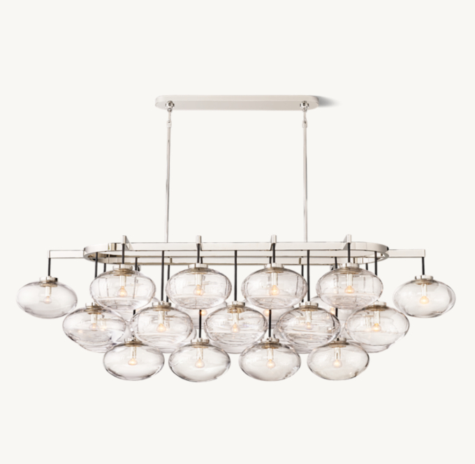 Cabrette Clear Glass Linear Chandelier 72\"
