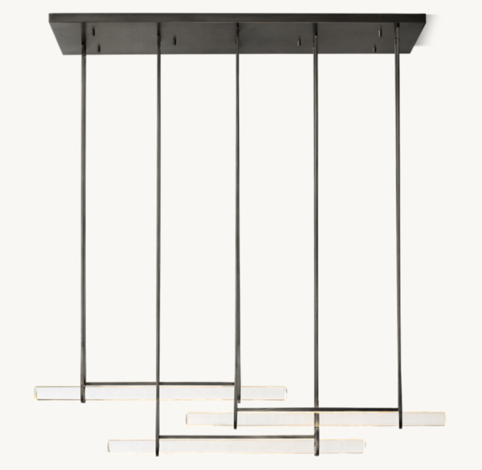 Audubon Triple Bar Linear Chandelier 152cm