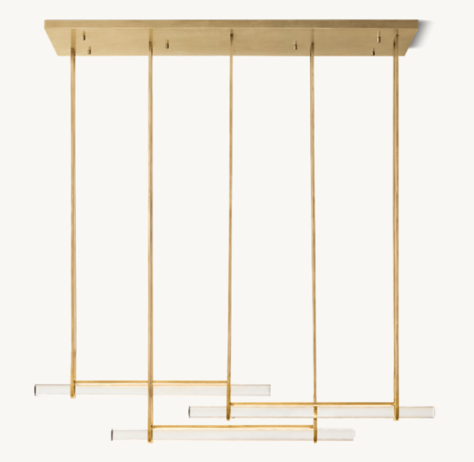 Audubon Crystal Triple Bar Linear Chandelier