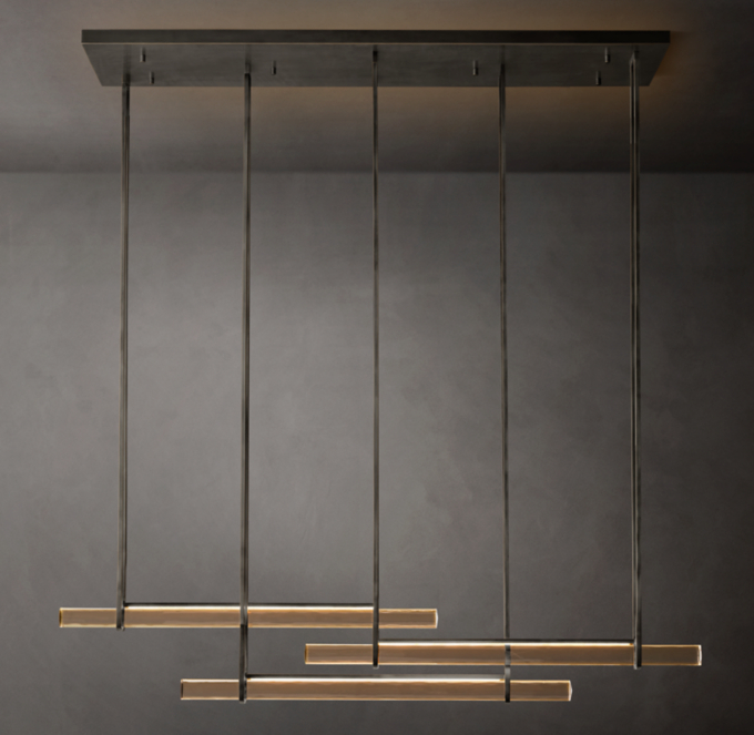Audubon Crystal Triple Bar Linear Chandelier | RH