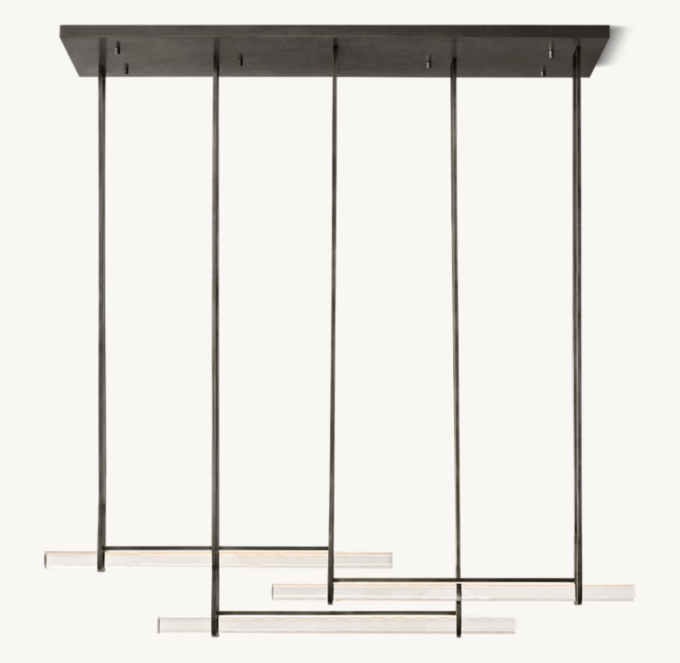 Audubon Crystal Triple Bar Linear Chandelier