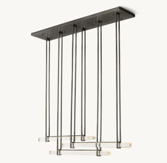 Audubon Crystal Triple Bar Linear Chandelier | RH