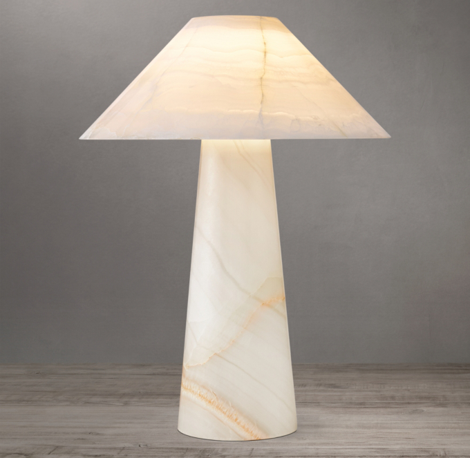 Mycena Round Stone Table Lamp