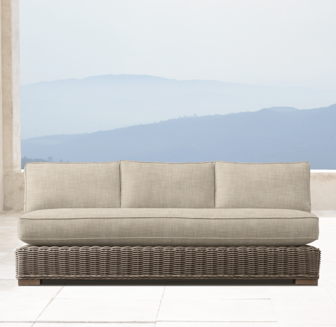 Provence Three-Seat Armless Sofa Cushions 