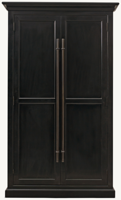 Front view of 20Th C. English Brass Bar Pull Cabinet 