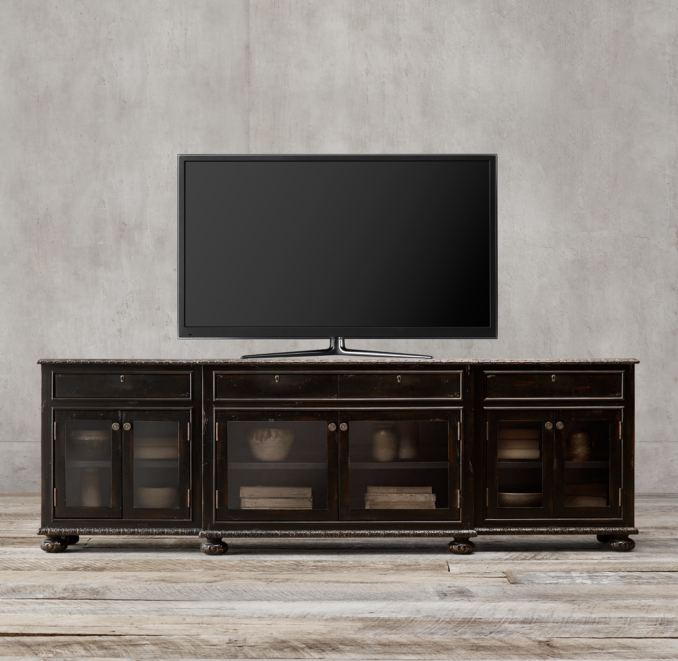 French Empire Glass Media Console