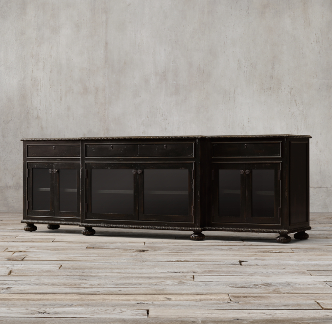 French Empire Glass Media Console