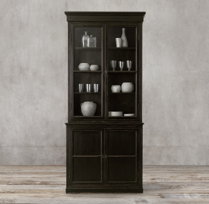 Clarendon Glass Double-Door Sideboard & Hutch