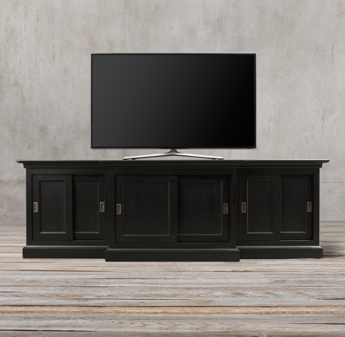 20th C. English Slider Panel Media Console