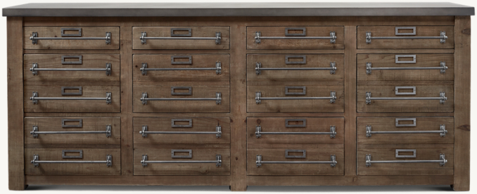 Early 20th C. Zinc-Top Mercantile Sideboard | RH